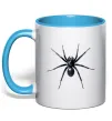 Чашка з кольоровою ручкою Spider Блакитний фото