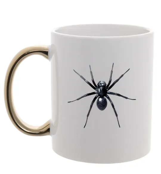 Чашка з кольоровою ручкою Spider Золото фото
