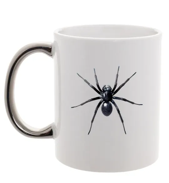 Чашка з кольоровою ручкою Spider Срібло фото