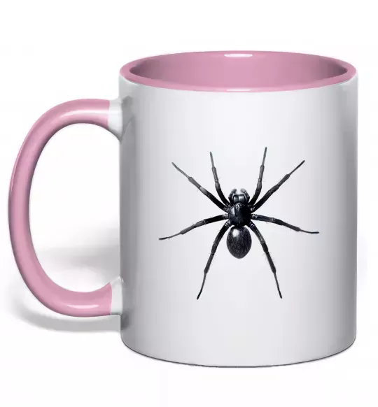 Чашка з кольоровою ручкою Spider Ніжно рожевий фото