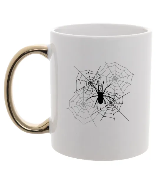 Чашка с цветной ручкой Павутиння Золото фото