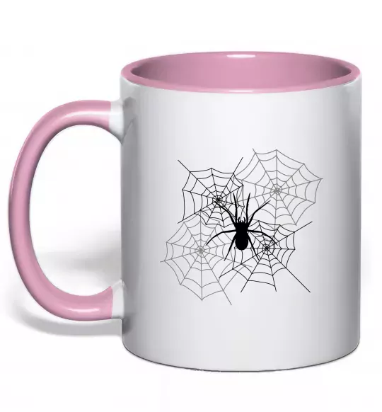 Чашка с цветной ручкой Павутиння Нежно розовый фото