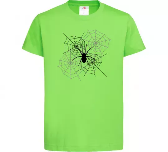 Дитяча футболка Павутиння Лаймовий фото