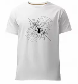 Мужская премиум футболка Павучки на павутинні Белый фото