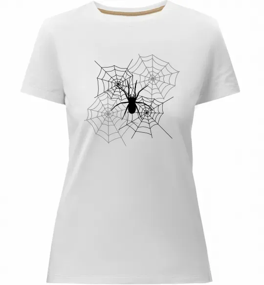 Женская премиум футболка Павутиння Белый фото