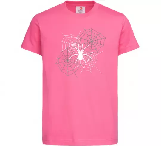 Дитяча футболка Павутиння Яскраво-рожевий фото