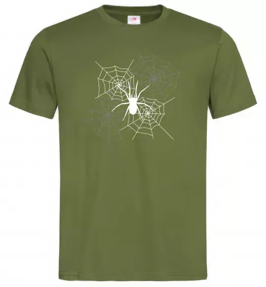 Мужская футболка Павутиння Оливковый фото