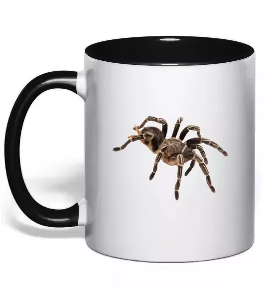 Чашка з кольоровою ручкою Tarantula Чорний фото