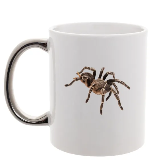 Чашка з кольоровою ручкою Tarantula Срібло фото