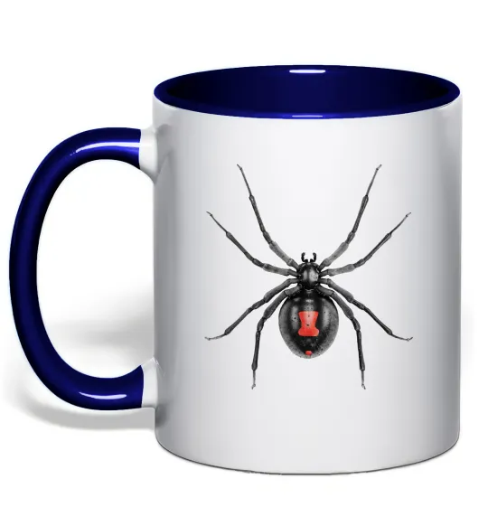 Чашка з кольоровою ручкою Чорна вдова Глибокий темно-синій фото