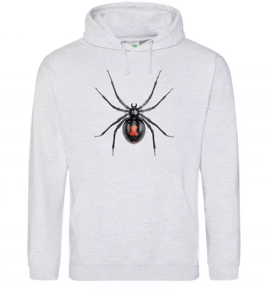 Чоловіча толстовка (худі) Чорна вдова Сірий меланж фото