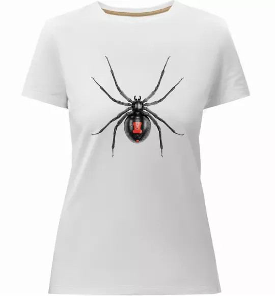 Женская премиум футболка Чорна вдова Белый фото