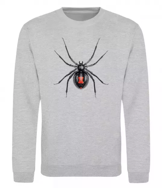 Свитшот Чорна вдова Серый меланж фото