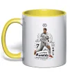Чашка з кольоровою ручкою Cristiano Ronaldo Лимонний фото