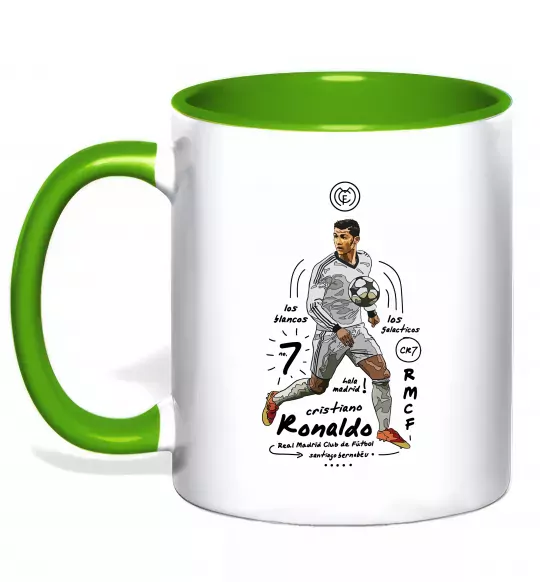 Чашка с цветной ручкой Cristiano Ronaldo Зеленый фото