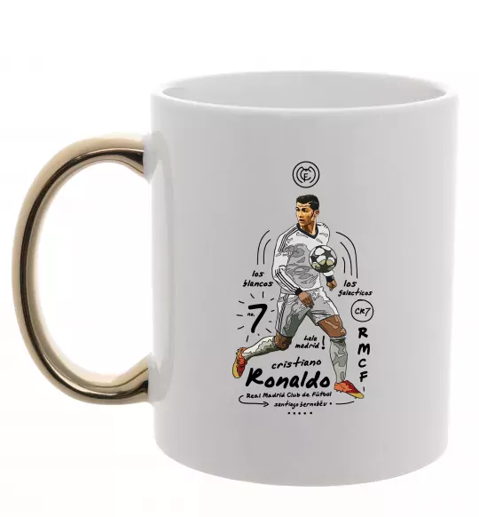 Чашка с цветной ручкой Cristiano Ronaldo Золото фото
