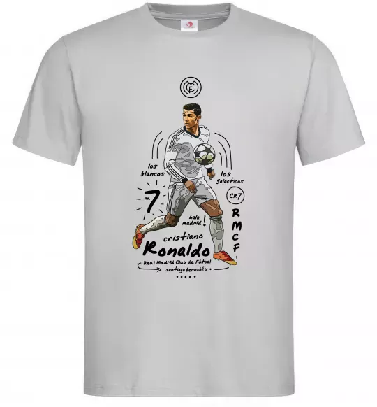 Мужская футболка Cristiano Ronaldo Серый фото