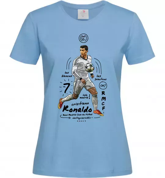 Женская футболка Cristiano Ronaldo Голубой фото