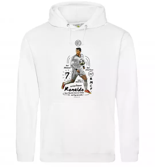 Мужская толстовка (худи) Cristiano Ronaldo Белый фото