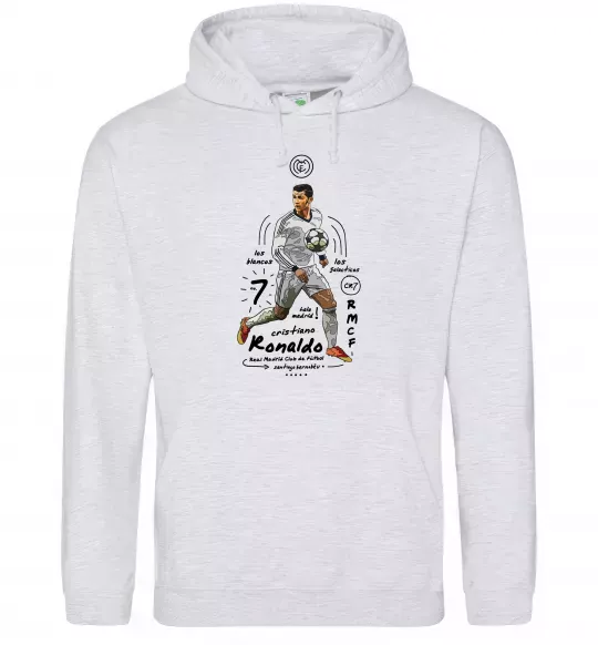 Жіноча толстовка (худі) Cristiano Ronaldo Сірий меланж фото