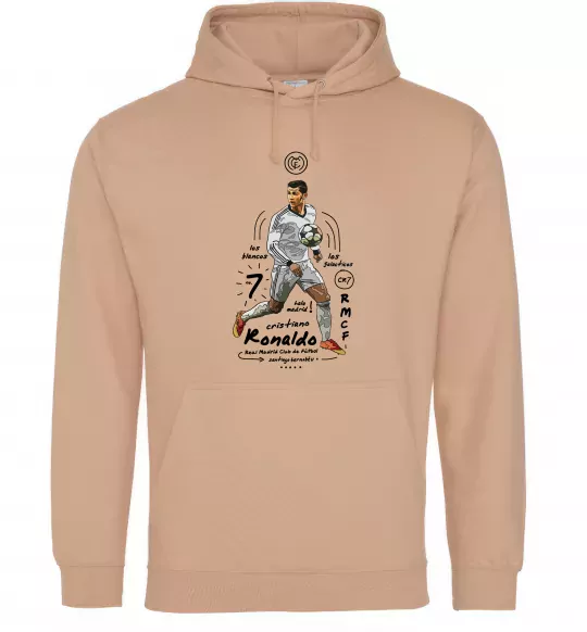 Жіноча толстовка (худі) Cristiano Ronaldo Пісочний фото