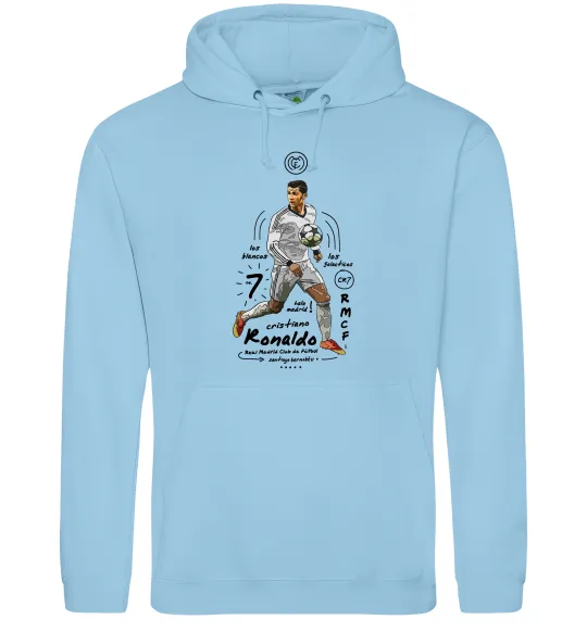 Жіноча толстовка (худі) Cristiano Ronaldo Блакитний фото