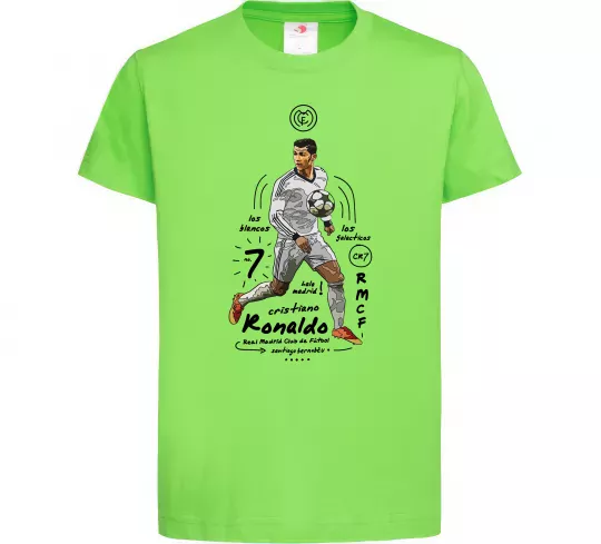 Дитяча футболка Cristiano Ronaldo Лаймовий фото