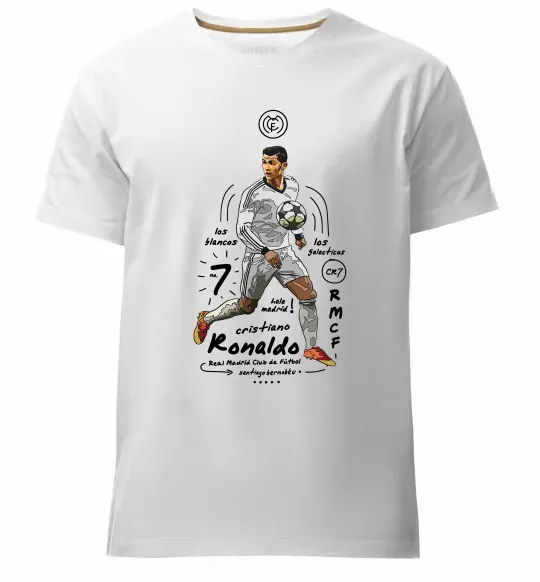 Мужская премиум футболка Cristiano Ronaldo Белый фото