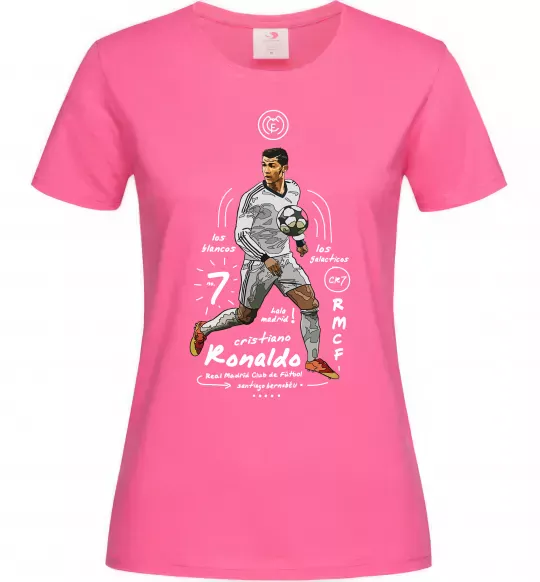 Женская футболка Cristiano Ronaldo Ярко-розовый фото