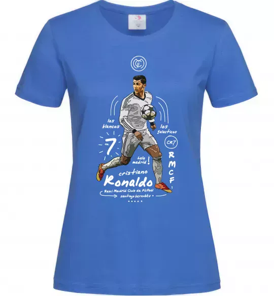 Женская футболка Cristiano Ronaldo Ярко-синий фото