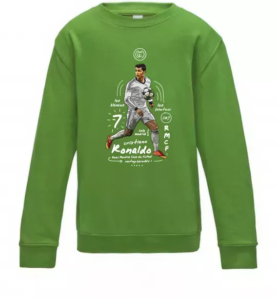 Детский Свитшот Cristiano Ronaldo Лаймовый фото