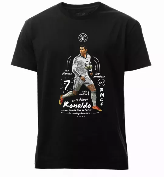 Мужская премиум футболка Cristiano Ronaldo Черный фото