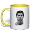 Чашка з кольоровою ручкою Молодий Ronaldo Сонячно жовтий фото