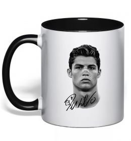Чашка з кольоровою ручкою Молодий Ronaldo