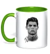 Чашка с цветной ручкой Молодий Ronaldo Лаймовый фото
