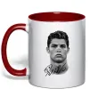 Чашка з кольоровою ручкою Молодий Ronaldo Червоний фото