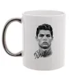 Чашка з кольоровою ручкою Молодий Ronaldo Срібло фото