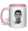 Чашка з кольоровою ручкою Молодий Ronaldo Ніжно рожевий фото