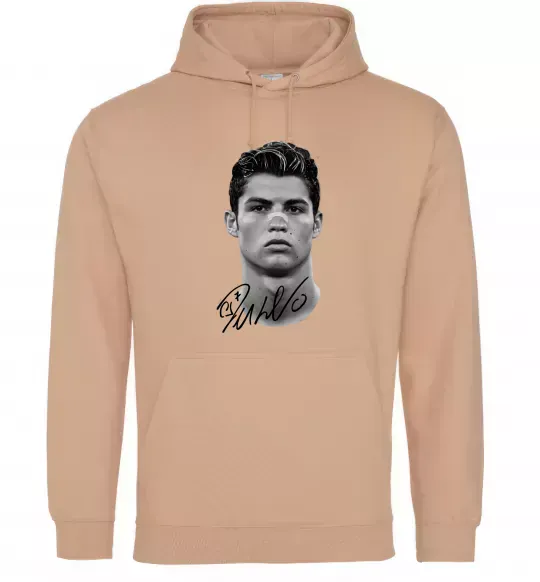 Мужская толстовка (худи) Молодий Ronaldo Песочный фото