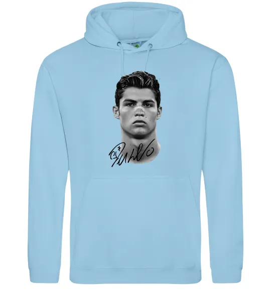 Чоловіча толстовка (худі) Молодий Ronaldo Блакитний фото