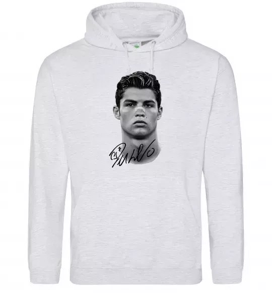 Женская толстовка (худи) Молодий Ronaldo Серый меланж фото