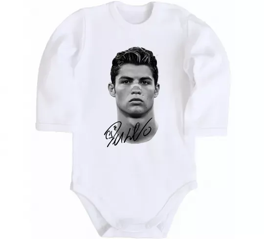 Детский боди Молодий Ronaldo Белый фото