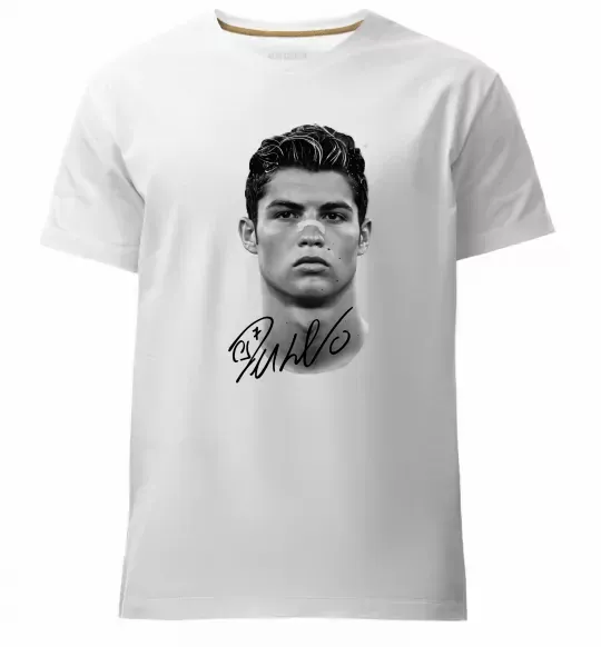 Мужская премиум футболка Молодий Ronaldo Белый фото
