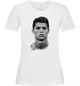 Женская футболка Молодий Ronaldo Белый фото