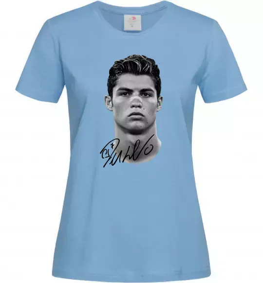 Жіноча футболка Молодий Ronaldo Блакитний фото