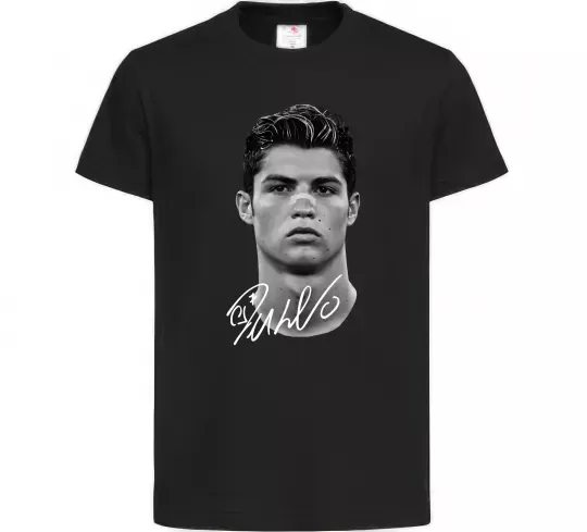 Дитяча футболка Молодий Ronaldo Чорний фото