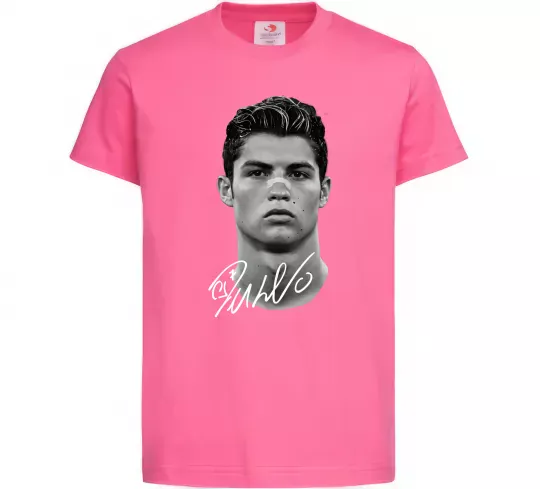 Дитяча футболка Молодий Ronaldo Яскраво-рожевий фото
