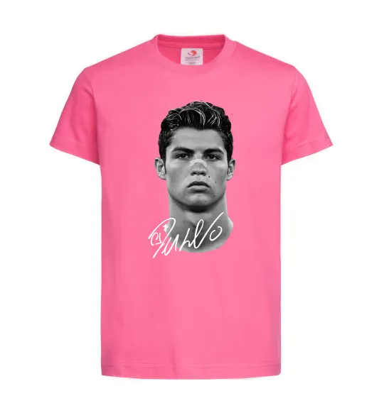 Дитяча футболка Молодий Ronaldo Яскраво-рожевий фото