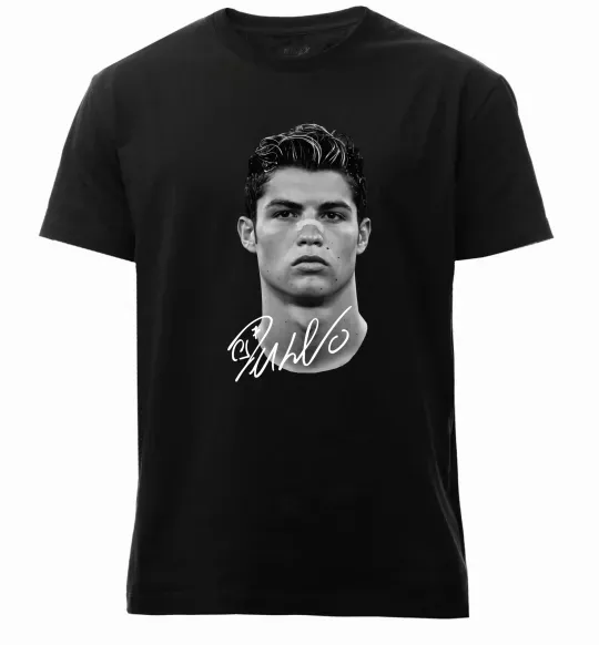 Мужская премиум футболка Молодий Ronaldo Черный фото