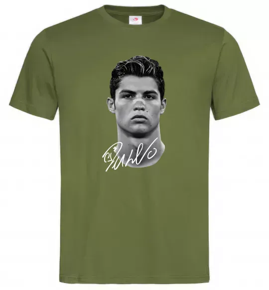 Мужская футболка Молодий Ronaldo Оливковый фото